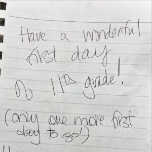 Brittany Wagner Instagram - ✏️ Obligatory First Day of School Pic.  This year I packed the lunch, wrote the note and waved from the driveway as she drove off. #junioryear