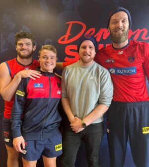Broden Kelly Instagram - This photo is capturing the greatest thing to ever happen to me including meeting my partner* and making a career out of comedy. I got to be on the official @melbournefc podcast,  @gusandgawny . If you'd like to hear me genuinely losing my mind have a listen. 

* Not really
