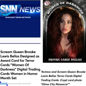 Brooke Lewis Bellas Instagram - SNN NEWS- SCREAM QUEEN BROOKE LEWIS BELLAS DESIGNED AS AWARD CARD FOR TERROR CARDS “WOMEN OF DARKNESS” DIGITAL TRADING CARDS WOMEN IN HORROR MONTH SET
I am humbled & honored to share, as #february #womeninhorrormonth #wihm approaches, @terrorcardz #terrorcards releases “Women Of Darkness”#womenofdarkness #digital #digitalart #tradingcards & I am an Award #card #offering in this set🎴 #screamqueen #brookelewisbellas ❤️☠️ Thank you @snn.tv #suncoast for sharing our #news & thank you @womenofdarkness2015 for nominating me at Terror Cards 2022❤️I hope to make you & the team proud❤️🎴 This February #tradingcards set features 16 #womeninhorror #screamqueens & you must #collect #8-14 to obtain my award card❤️ Join the app and start collecting #free 🙌, then you can work your way up to purchasing our sets throughout the month of February❤️ Terror Cards went digital in 2017 & users have collected over 3.5 million cards since! This set is fully confidential, so I do not even know who is with me, but I want to wish a congrats to all these #horror #women ❤️☠️🍾🥂
www.TerrorCards.com
#actress #gamers #collectibles #memorabilia #horrorfans #horrorcollector #horrorlover #horrorlife #horrornerd 💋