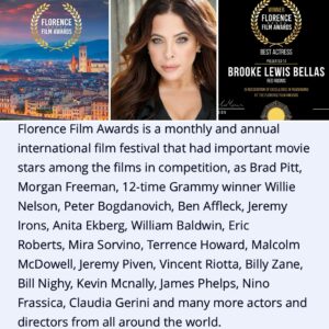 Brooke Lewis Bellas Instagram - FLORENCE FILM AWARDS 2024 ‘BEST ACTRESS’ JURY AWARD “RED ROOMS”
“Florence Film Awards is a monthly and annual international film festival that had important movie stars among the films in competition, as Brad Pitt, Morgan Freeman, 12-time Grammy winner Willie Nelson, Peter Bogdanovich, Ben Affleck, Jeremy Irons, Anita Ekberg, William Baldwin, Eric Roberts, Mira Sorvino, Terrence Howard, Malcolm McDowell, Jeremy Piven, Vincent Riotta, Billy Zane, Bill Nighy, Kevin Mcnally, James Phelps, Nino Frassica, Claudia Gerini and many more actors and directors from all around the world.“- Florence Film Awards
Another blessing, during personally challenging health times🙏🙌 I am truly humbled, honored, & elated to have been acknowledged by the fabulous @florencefilmawards #florencefilmawards #florence #italy 🇮🇹 with the ‘Best Actress’ Jury Award this season for my performance in #redrooms 🙏🏆🎭 I want to thank my Director @thejoshuabutler & proudly congratulate him on his well-deserved ‘Best Director’ Jury Award this season, as well🎥🎉 Gratitude to the #awards Team & Jury at the Florence Film Awards & we hope your audience enjoys our #streaming #tv #series “Red Rooms” 📺❤️ #grazie 🙏🇮🇹 I only wish we could be in #florenceitaly🇮🇹 with you to #watch but my #longcovid residual health issues will not permit me at this time. However, I am #manifesting the day I am well & can come visit🙌🇮🇹 Until then, I just want to live in #gratitude for these incredible gifts during the dark times🙏🏆❤️ Let’s all remember to be grateful for blessings big & small when we are facing adversity🙏 Whatever your dreams may be… Hold them close to your heart & never let them go!🙌❤️ #baci 💋 #brookelewisbellas #phillychickpictures #actress #producer #bestactressaward #hollywood #actresslifestyle #actingcareer #blessedactress ❤️