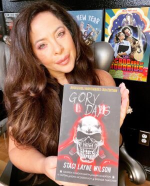 Brooke Lewis Bellas Instagram - GRATEFUL FOR MY GIFT OF ‘GORY DAYS’
Everyone knows my love for the #eighties #horror & #music so what a #rocknroll #nightmares #eightiesstyle #book gift to receive!🙏💔 The prolific author talents are at it again with @slw_books ‘Gory Days’ 📕💀 No bias here, as my @aquarius.movie #thesecondageofaquarius talented team @stacilaynewilson & @dgsbandleader alongside V. Castro, Mark Wheaton, Sean McDonough & Brenda Thatcher bring us entertainment & 80s #memorylane for days!📕 I laughed & cried as I read references to #johnhughes #mixtape #wangchung #alf #cheers #motleycrue #drakkarnoir #lovesbabysoft & #valleygirl dialect like #tubular ❤️ And, an #homage to one of our favorite #hollywood  #sunsetstrip haunts @rainbowbarandgrill 🍸 Congrats to this writing team & I cannot wait to reveal more, as we release more clever gems together in the near future💋 #actress #producer #brookelewisbellas #endorsement ❤️