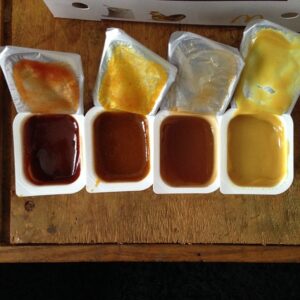 Bruno Muschio Instagram - Dégradé de sauce nuggets.