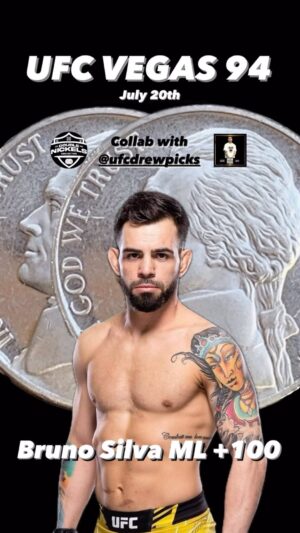 Bruno Silva Instagram - Bruno Silva ML  100 is the collab pick this week with @ufcdrewpicks @brunobulldogufc #ufc #mma #ufcbetting #mmabets #mmabetting #fight #sports #fights #sports #sportsbetting #mmapredictions #fightnight #fightnights #ufcvegas #ultimatefightingchampionship #sportspredictions #ufcfightnight #ufclasvegas #bettingstips #sportsbets #ufcpredictions #ufctips #mmatwitter #ufcvegas94 #ufcvegas94bets