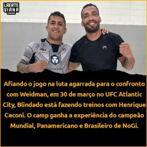 Bruno Silva Instagram - PRONTO EM TODAS AS ÁREAS! 🇧🇷🥋🔥

@brunoblindado vem afiando ainda mais seu jogo na luta agarrada para o confronto com Chris Weidman. O brasileiro adicionou em seu camp os craques: @henriquececonijj e @sapobjj!O homem vai chegar com tudo no dia 30 de março no UFC Atlantic City!

#UFCAtlanticCity #ufc #mma #brunoblindado #jiujitsu #bjj #wrestling #grappling #chrisweidman