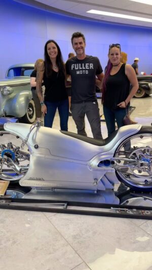 Bryan Fuller Instagram - Some of my personal favorite shots from the #ForgedbyFuller exhibit currently on display  @savoyautomuseum don’t miss it!  Keep an eye out I’ll be giving tours fridays 11-3 when in town and not traveling…how to see you there!  #caffeineandoctane #fullermoto #customcars #custommotorcycle #savoyautomobilemuseum