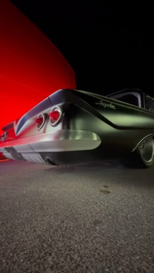 Bryan Fuller Instagram - The #Impaler !!!! Moving out last night for the #forgedbyfuller exhibit the red light of the @savoyautomuseum looked awesome!  What a car…sound up!! #fullermoto #wheelhubmagazine #caffeineandoctane #savoyautomobilemuseum #hotrods #musclecar #zZ572 #kickeraudio #dynamat #mooreandgiles