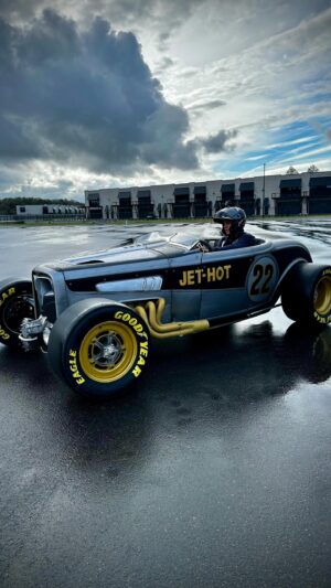 Bryan Fuller Instagram - Sound on…1000 HP All wheel drive #HotRod getting fired up!! Sorry I’ve been so busy, haven’t felt like there were free moments to post much…but today was amazing!  The #DoubleDown we finished  10 years ago looks, sounds, and drives incredible as you know if you’ve driven it on #forza !! We took it down to #CarFix filming and with help from @motorvitals and @thehotrodshopms along with the @brenton_tv crew she got a full maintainance and some exercise.  Funny I keep thinking what the difference was from the real car and video game, now I know.  We never had new tires when new and now it’s almost strange she looks more digital than real.  After a spin around the skid pad though I know that hyped, Adrenalin soaked, freaked out body and mind of mine is no simulation.  Have a great weekend keep an out out for this episode first up in our 4th season on #motortrend!  Thanks to @themotorenclave for hosting us today.  #hypercar #vintage #fullermoto #1932ford #musclecar #theamelia #themotorenclave