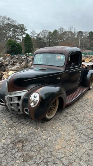 Bryan Fuller Instagram - Prepping for a Christmas Party for @pcannonfuller ‘s book club tonight and the old #georgiagold #caffeineandoctane #fullermoto #handmade #oldtrucks #trucks #slammed