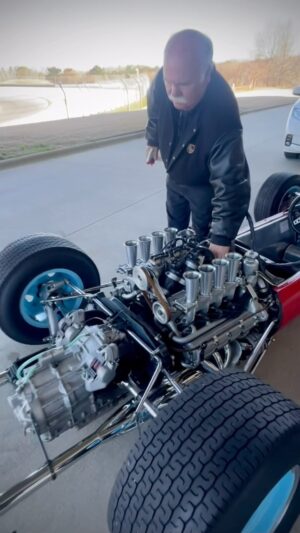Bryan Fuller Instagram - Volume up!  @barbermuseum prepping the #johnsurtees 1964 #Formula1 championship winning #ferrari for #goodwood !! Wow what a symphony to hear this beauty run again and see it out of the museum for some fresh air and exercise.  Surtees was the only person to win world titles of car and #motorcycle leagues,  can you imagine that today.  Max getting out of his red bull car and going to #MotoGP and beating out #marcmarquez for the championship.  Crazy talent that guy.  He rarely finished the race if not first or second place.  Hope to make it to the #goodwoodfestivalofspeed one day to see these classics!  #barbermotorsportspark #f1 #racecars #ferrariracecars #ferrari