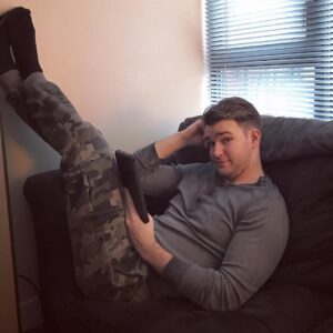 Burkely Duffield Instagram - Scripts and Lines and Tapings...OH MY!! 😮
#memorizingcorner #comfyson #thinkingcapon💡