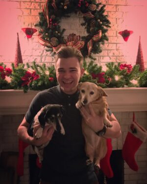 Burkely Duffield Instagram - It’s harder to take a puppy photo with my grandma’s dogs than you’d think...
#🐶🐶 #christmastimebegins #blooperpic