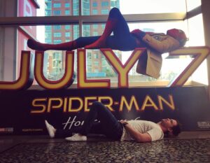 Burkely Duffield Instagram - Well today isn't July 7th...but still HAD to see #spidermanhomecoming on its opening weekend!! #marvelmovienight #spidermanpose #🕷