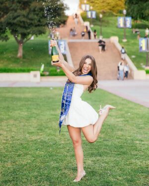 Caitlin Carmichael Instagram - Dear @ucla ,

When I first arrived on your campus as a wide-eyed 15 year old, I never could have fathomed the extent to which my life was about to change. Westwood has truly become a home in which I have thrived in a community of my peers and faculty who have encouraged me to embrace my unique perspective, seek opportunities to make a difference in the lives of others, and aspire to tell stories that spark empathy among individuals from all walks of life. An invisible string of blue and gold tied me to you, and you have taught me to dream bigger than I ever thought possible. I am eternally grateful to be a Bruin. 4's up forever! 🩵🧸

B.A. American Literature and Culture @uclaenglish 
B.A. Sociology
Minor in Film, Television, and Digital Media @ucla_tft
