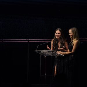 Caitlin McHugh Instagram - @fosterlove was so kind to honor @civicsoulca @leahfredkin and I with the social advocacy award at their incredible A Million Dreams Gala, celebrating 1,000,000 children served! It was a beautiful night filled with love and generosity. We’re grateful for the support of our family and friends in attendance and from afar. Civic Soul is dedicated to continuing our collaboration, ensuring we can make a significant impact together.

And I’m grateful to @shop.sophistiqueco for the gorgeous gown I wore!