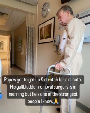 Cara Cunningham Instagram - Papaws next surgery is tomorrow but he’s in good spirits 🙏❤️ Thank you for keeping him in your prayers