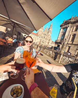 Carl Mullan Instagram - The Camino? Completed it mate…and by completed it I mean: Flew to the end point and drank Aperol Spritz for the weekend.
.
#santiagodecompostela #spain #weekend