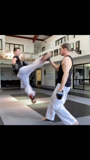Carl Van Roon Instagram - Young James TKD padwork flow #vanroonmartialarts #taekwondo #kickboxing #karate #mma