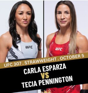 Carla Esparza Instagram - *RETIREMENT FIGHT ANNOUNCEMENT*
I will be stepping into The UFC Octagon on Saturday, October 5th for the final time. After almost 15 years as a professional, fighting the best of the best, I feel it’s time to hang up my gloves. This choice is made for my body and my family; 20  years doing combat sports takes its toll. 

I wanted to give my “Cookie Monster” fans, who have never been there to watch me live, one final opportunity. It feels bittersweet to leave this sport that I love so much, but I’m happy to be doing it on my own terms.
#UFC307
