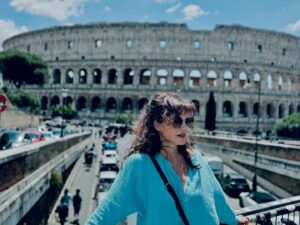 Carla Gugino Instagram - I’ll never forget the moment as I gazed at the Colosseum as a small child of maybe 6 or 7, visiting Rome with my father. Even then I recognized my very tiny place in the big picture of things, sensing the weight of what had existed so long before me and for what a fleeting time we are each here on this planet. It was no less humbling and awe inspiring as I stood before it this week. 🩵 📸 #sebastiangutierrez
