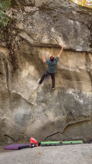 Carlo Traversi Instagram - Midnight Lightning… still one of the best after all these years.  I’ve probably climbed this one well over 500 times now and it never really gets old.  #yosemitebouldering @blackdiamond @frictionlabs @theboulderfield