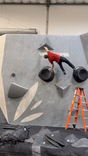Carlo Traversi Instagram - Couple of my favorite jumpy moves from @theboulderfield the last few months.  Most of them from the @tbfmasters series.  The first clip is a move that I set for The Greatest Flasher that was just a bit too low percentage for a “flash only” competition so I reused the idea for The Modern Climber (2nd clip). After almost 20 years of route setting I still feel like a kid in a candy shop playing around with interesting ways of moving on the wall.  @blackdiamond @frictionlabs @walltopia