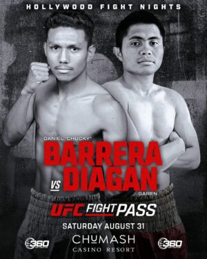 Carlos Balderas Instagram - 🔥 ᴛʜʀᴇᴇ ᴇxᴘʟᴏꜱɪᴠᴇ ꜰɪɢʜᴛꜱ ᴀᴅᴅᴇᴅ🔥 To the AUG 31 card, the HOMECOMING of 2016 US Olympian @kingxkarlos will make his @ufcfightpass debut! Also on the card the all-action @chuckybarrera1 returns back to @chumashcasino and finally the long-awaited return of @umar_dzambekov  TICKET 🔗 IN BIO #SandovalDuno 
#UFCFightPass #HFNBoxing #HollywoodFightNights
