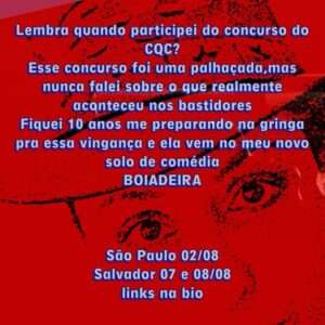 Carolina Zoccoli Instagram - SHOWS: SP 02/08 | Salvador 07 e 08/08 links na bio