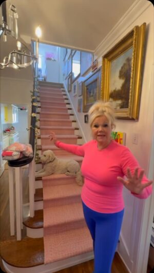 Caroline Rhea Instagram - I may be terrible at measuring but my timing is impeccable. Come see me and @cjmarrinan this weekend @grandcomedyclub
 We are very funny but more importantly the club is air conditioned.  Love, Caroline #comedy #interiors #design #fyp #sandiego #goldendoodle #stella