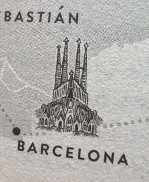 Casey McQuiston Instagram - did you know THE PAIRING has a MAP in it!!!

i have always dreamed of having a book with a map and now i do!!! my team & i wanted to include as many wonderful little details in the packaging as possible and one of them is this geographic guide to the tour, with special illustrations by illustrator Rhys Davies. so many little nods to moments in the book here (especially the message in a bottle, IYKYK). isn’t she gorgeous??
