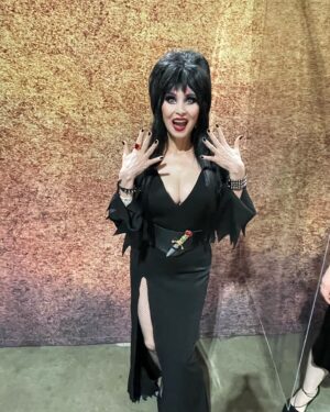 Cassandra Peterson Instagram - Loved seeing all the fans this past weekend @midsummerscream 🖤 I saw quite a few Elviras there and even a couple of Gonks! Thanks to everyone for great weekend! 💋