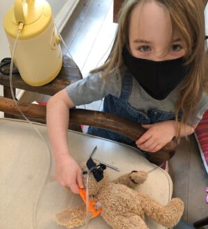 Caterina Scorsone Instagram - Well, Grey’s Anatomy might be in quarantine but that doesn’t mean the surgeries have stopped at our house. #teddybearcare #itsabeautifuldaytosavelives❤️