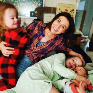 Caterina Scorsone Instagram - Are you cuddling the ones you love? #priorities #plaid #puppypile #cuddleresponsibly #quarantine