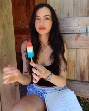 Cazzie David Instagram - Chillin’ with a classic treat and good vibes🍦✨ #SummerDays #ThrowbackFeels