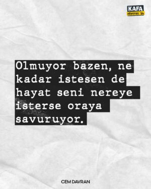 Cem Davran Instagram - “Olmuyor bazen, ne kadar istesen de hayat seni nereye isterse oraya savuruyor.” 

🪶 @cemdavran “Vakit Çok Genç” yazısıyla #Ağustos sayısında.