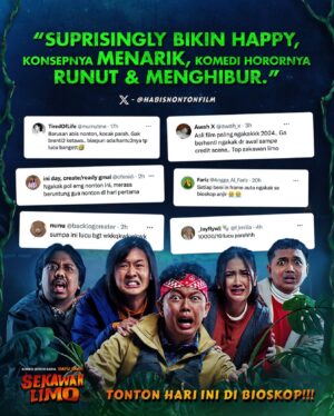 Chand Parwez Servia Instagram - Seneng sekali film SEKAWAN LIMO bisa menghibur para penonton 😍🥹

Yang lagi galau atau bosen parah yuk mending ikutan ketawa-ketawa lepas di Bioskop! Beli tiketnya sekaraaang!

@sekawanlimo
#SekawanLimo #FilmSekawanLimo #KawalSekawanLimo