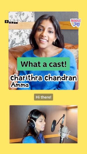 Charithra Chandran Instagram - Meet the brilliant cast of our brand-new show Nikhil & Jay! Follow the adventures of this dual heritage loveable family, featuring Bridgerton star Charithra Chandran. This series is full of warmth, heart, and humour!

Coming soon to CBeebies and BBC iPlayer ✨❤️

#cbeebies #nikhilandjay #kidsshows #parentsofig #dualheritage #britishasian #tamil #tamiltalent