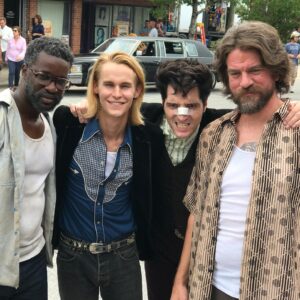 Charles Halford Instagram - These legends... So grateful to have been a part of @bustershontis dynamic vision.
#bts
#throwbackthursday 
#reprisal 
#reprisalonhulu 
#streaming #now in #australia 
Shout out to the #3rp the #bangarang #brawlers and #ghouls!

@gilberttheactor 
@rhys_wakefield 
@dastmalchian 
@rodrigosantoro 
@menamassoud 
@renesrivera 
For the love of family and neon violence!