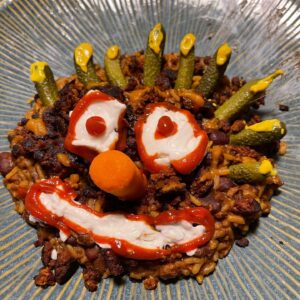 Charles Halford Instagram - Cute lil’ plant-based-face never stood a chance.  #faceeater  #toomuchsalt #vegetablemassacre