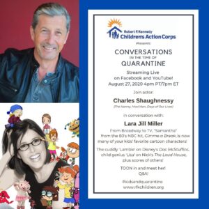 Charles Shaughnessy Instagram - This is going to be FUN!!😄 My guest is as surprising as she is talented! Join me in conversation with @larajillmiller on Thursday 27th.  #rfkchildrensactioncorps  plus a special guest!!