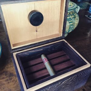 Charles Shaughnessy Instagram - Exquisite gift from my beautiful girls! Handcrafted by Mitchell Dudas. I am a happy, lucky girl!!😆👍💕 @madudas  #humidor #craftsmanship @mt.woodworks