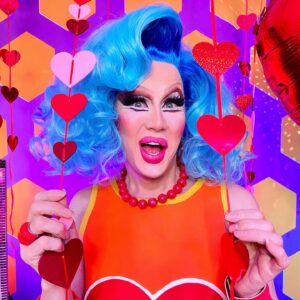 Charlie Hides Instagram - ❤️❤️❤️❤️ #happyvalentinesday wig styled by @janegagewigshairmakeup #charliehides #charliehidesbingo #dragqueenbingo #dragbingo #rupaulsdragrace #rpdruk
