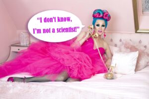 Charlie Hides Instagram - My default to most questions! #charliehides #rupaulsdragrace Wig styled by @janegagewigshairmakeup location @Eatonhousestudio #Dragqueen #bluewig