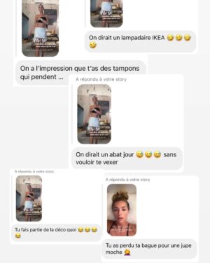 Charlotte Bobb Instagram - 300€ la robe pr avoir un trou au 🍑 et terminer avec une jupe (au même tarif bien sûr) pour qu’on la taille tous 🫠 je vous laisse yeuter tout ça