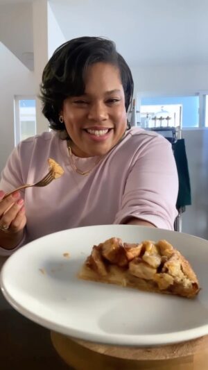 Chef Lovely Instagram - #ad Why pie when you can galette 😏 Forget about cheddar. @castellousa Aged Havarti Cheese is distinctively bold and creamy. The sharp flavor and caramel notes take this dessert to the next level! Recipe below.

Ingredients
2 pre-made refrigerated pie doughs
7 oz Aged Castello Havarti Cheese, grated
2 lbs pink lady apples, peeled, cored, and cut into 1/2 inch wedges
1 Tbsp flour
1/4 c white sugar
1/4 c brown sugar
1/4 tsp salt
1 tsp cinnamon
1/2 tsp cardamom
1/4 tsp nutmeg
1 tsp vanilla bean paste
1 Tbsp lemon juice
1 egg, beaten
Raw cane sugar, for sprinkling
Apricot jam for glazing

Directions
-Pre heat oven to 350°

-Unroll one pie dough onto a parchment lined baking sheet

-Evenly sprinkle the dough with #Castello Havarti cheese

-Unroll the remaining pie dough and place it on top of the cheese

-Gently press the edges of the dough together to create a seal. Using your hand, gently press down on the dough across the entire surface area

-Place cheese stuﬀed dough into the refrigerator

-In a large mixing bowl, toss together the apples, flour, sugars, salt, cinnamon, cardamom, nutmeg, vanilla, and lemon juice until well mixed.

-Take the pie dough out of the refrigerator and pour seasoned apples into the center of the dough leaving a 1 1/2 inch border

-Fold the edges of the dough up and over the apples leaving most of the fruit exposed

-Brush the dough with the beaten egg and sprinkle with raw cane sugar

-Bake for 1 hour. Let cool for 10 min. Transfer galette to a cooling rack and brush the apples with some apricot jam

-Slice and enjoy, my loves!

#CastelloPartner #CastelloCheese #AgedHavarti #DiscoverHavarti #LoveYouLetsEat #HavartiForTheHolidays