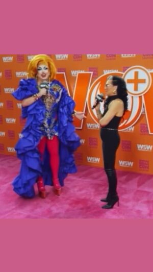 Choriza May Instagram - It is always such an honour to wear and showcase my favourite Spanish designers! I had the pleasure to chat with @michellevisage about @joseitspain from @it_spain and his artistry! Ah! Y que Michelle me dice que “we love @supremmedeluxe “ 🧡💙💗 España siempre presente en el mundo entero! 

We also had a chat about my first time in Los Angeles 5 years ago with @wigsandgrace ! It’s crazy to think how much life has changed ❤️, forever grateful!