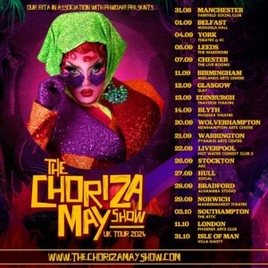 Choriza May Instagram - *TOUR UPDATE! 😈 FINAL DATES ANNOUNCED (Plus Special show in Newcastle being announced later this summer 😍)! So excited to bring my show to so many cities this September & October 💜 Don’t forget to get your tickets from www.thechorizamayshow.com

Also! I’m looking for support acts! Tag your fave performers ❤️