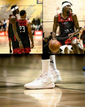 Chris Boucher Instagram - 𝐘𝐞𝐚𝐫 𝟖 𝐋𝐨𝐚𝐝𝐢𝐧𝐠 ⏳⌛️

Another day, another bucket for @slimmduck as he drops 48 points at the @balldontstop 2024 Toronto Pro-Am 🧑‍🍳🏀 

📸 for @everybody.s.uncle @theraptorsinsider