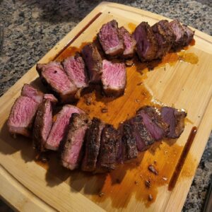 Chris Curtis Instagram - Not bad with the new Cast Iron. Have to make sure I monitor the tail end a little more on thick cuts.  But overall, it's not bad. Added a little crust with the Torch. Progress
