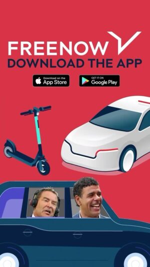 Chris Kamara Instagram - The transport in London really is UNBELIEVABLE - especially when you use @freenowuk. They got me from A-B in style - with 3 modes of transport AND zero emissions too! #ad 
To see what mischief Jeff and I got up to the other day - head to the FREE NOW channels now to see the full video!