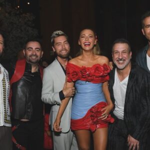 Chris Kirkpatrick Instagram - WHAT A NIGHT! Thank you to @vancityreynolds for the invitation to the premiere of the year! 
Loved being there with my brothers @nsync and my smoking hot wife @karlyk5 #DeadpoolAndWolverine ❤️💛